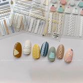 Winter Sweater Nail Stickers, Nail Art Decal, Winter Nail Stickers, Sweater Nail Decals, Embossed Nail Stickers, 5D Embossed, DIY Nails - Miss Fairy Nails